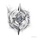 scissors in flame  tattoo design idea