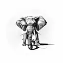 Elephant with a hammer tattoo design idea