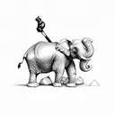 Elephant with a hammer tattoo design idea