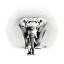 Elephant with a hammer tattoo design idea