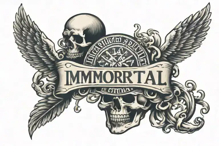 inscription immortal tattoo design idea