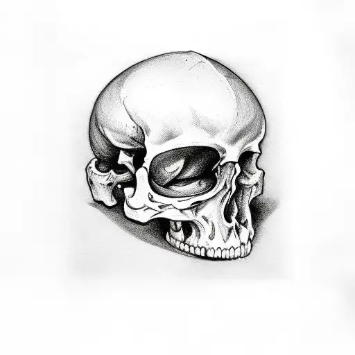 scull with cross tattoo design idea