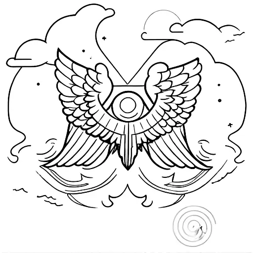 A minimalist tattoo of Icarus flying towards the sun with open book pages as wings tattoo design idea