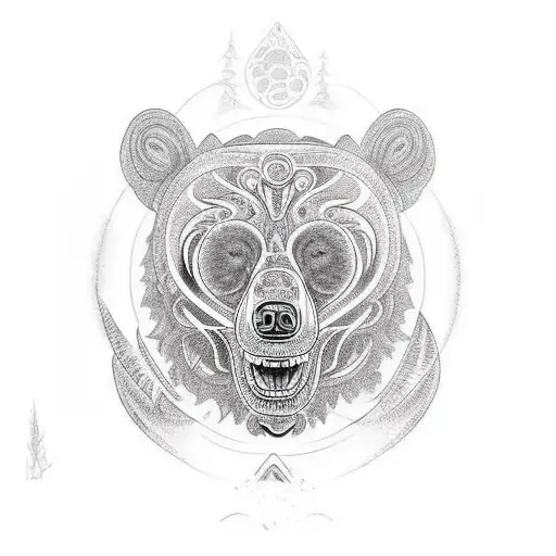 ayahuasca bear tattoo design idea