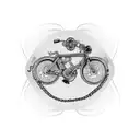 An intricate design of a bike chain intertwined with musical symbols tattoo design idea