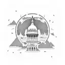 merge Washington state, St. Louis, Maryland, and San Diego skyline into one  tattoo design idea