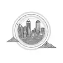 merge Washington state, St. Louis, Maryland, and San Diego skyline into one  tattoo design idea