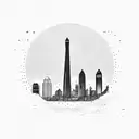 merge Washington state, St. Louis, Maryland, and San Diego skyline into one  tattoo design idea