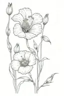 Poppies and Gladiolus flower tattoo design idea