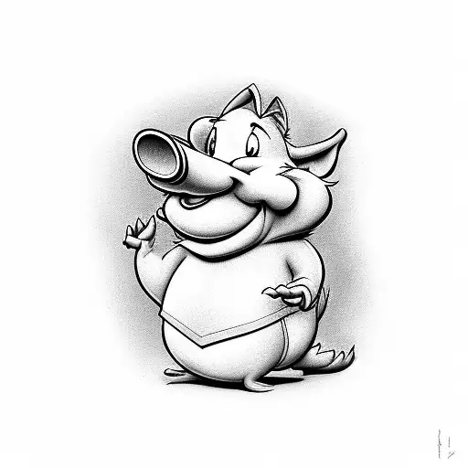 Porky Pig tattoo design idea