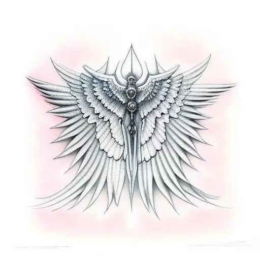 seraphim wings tattoo design idea