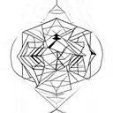 Abstract line art tattoo design idea