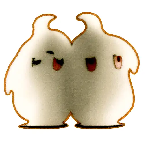 two funny ghosts  tattoo design idea