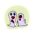 two funny ghosts  tattoo design idea