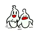 two funny ghosts  tattoo design idea