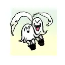 two funny ghosts  tattoo design idea