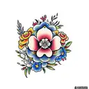 flor amapola tattoo design idea