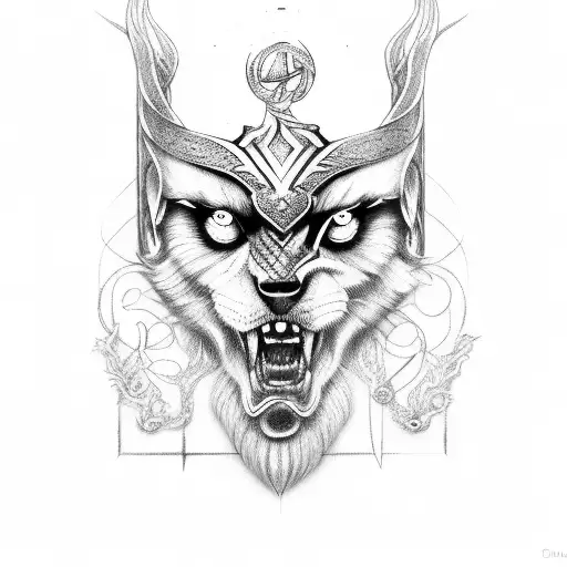 odin and rave tattoo design idea