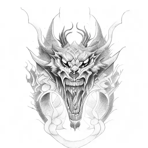 representation of sin of pride by dragons tattoo design idea