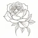 tiger  roses tattoo design idea