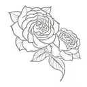 tiger  roses tattoo design idea