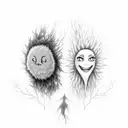 spirited away soot spirit and tree spirit in lightning tattoo design idea