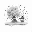 spirited away soot spirit and tree spirit in lightning tattoo design idea