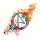 Percy Jackson, Harry Potter, hunger games, and divergent symbols combined with color tattoo design idea