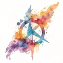 Percy Jackson, Harry Potter, hunger games, and divergent symbols combined with color tattoo design idea