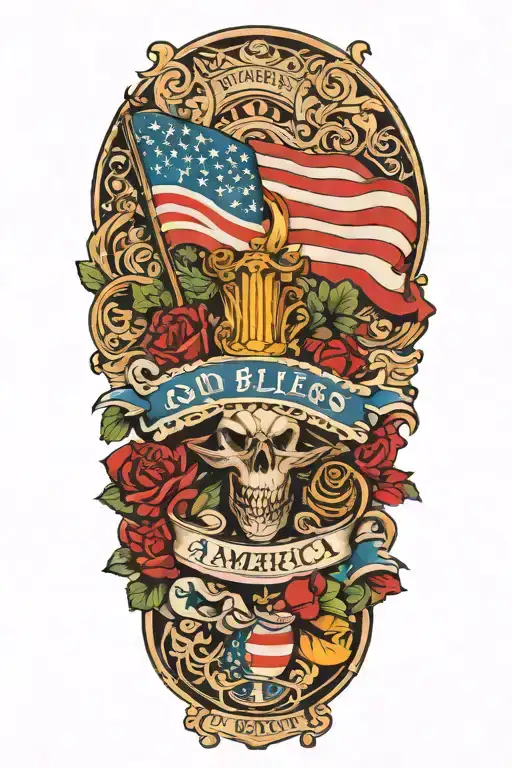 god bless america tattoo design idea