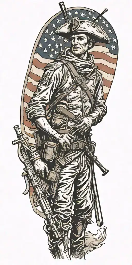 patriotic minuteman tattoo design idea