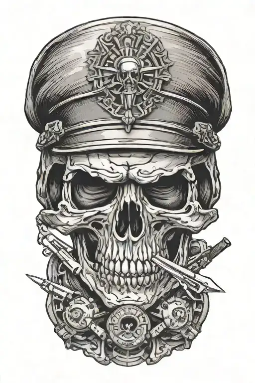 revolution soldier skull tattoo design idea