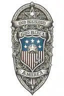 god bless america shield tattoo design idea