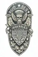 god bless america shield tattoo design idea