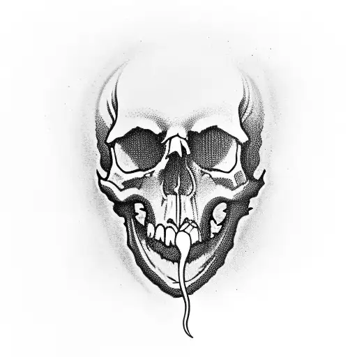 Skull with smoke leaving the mouth, representing the departing soul tattoo design idea