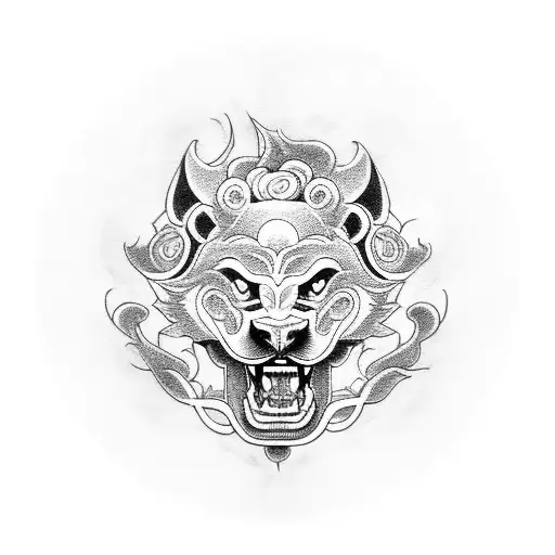 foo dog  tattoo design idea