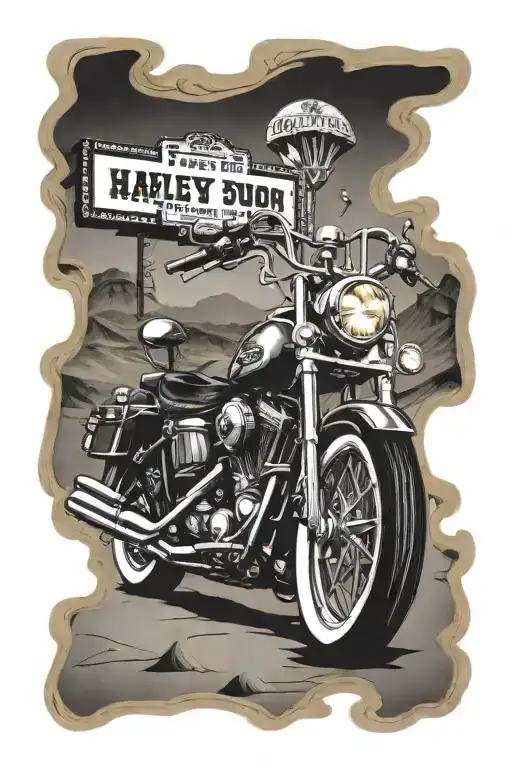 Route 66 Harley Davidson roads desert Lowrider casino money death  tattoo design idea
