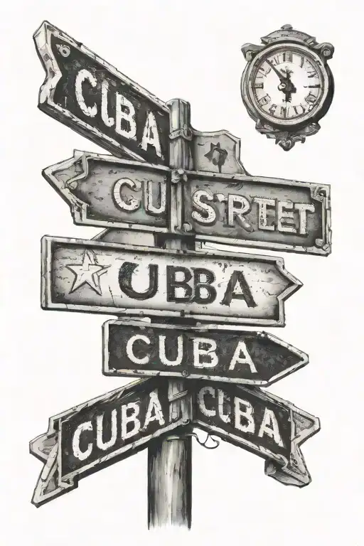 Cuba street sign tattoo design idea