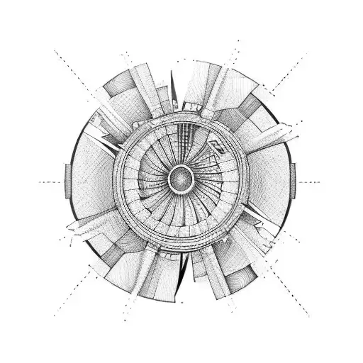 airplane engine impact tattoo design idea