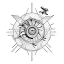 airplane engine impact tattoo design idea