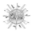 airplane engine impact tattoo design idea