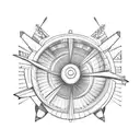 airplane engine impact tattoo design idea