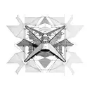 airplane sillhouette engineering drawing tattoo design idea