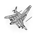 airplane sillhouette engineering drawing tattoo design idea