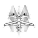 airplane sillhouette engineering drawing tattoo design idea