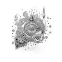 time love and hate tattoo design idea