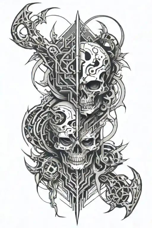 cyber sigilism tattoo tattoo design idea