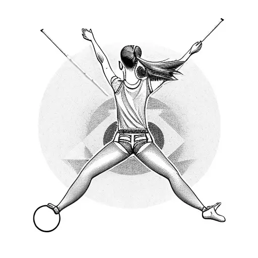 "never too high never too low" with a balance beam tattoo design idea