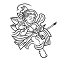 Apollo holding bow/arrow with hyacinths wrapped around arrow  tattoo design idea