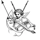 Apollo holding bow/arrow with hyacinths wrapped around arrow  tattoo design idea